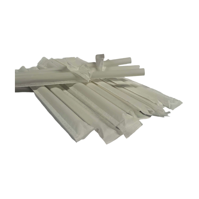 Individually wrapped 12 mm × 23 cm polypropylene bubble tea straws