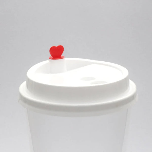 White Dome Lid for Injection Cup- Heart,Diameter 9.0 cm