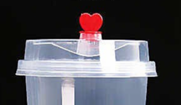 Transparent Dome Lid for Injection Cup-Heart, Diameter 9.0 cm